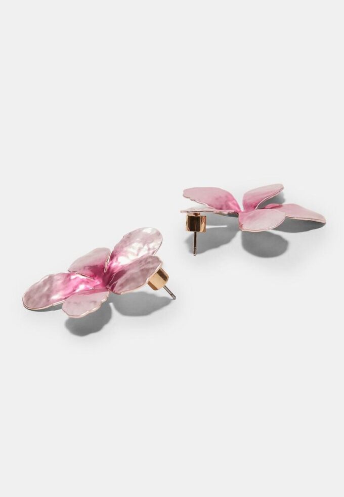 Boucles d&rsquo;oreilles fleurs bicolores