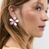 Boucles d&rsquo;oreilles fleurs bicolores