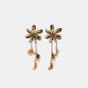Boucles d&rsquo;oreilles pendantes en forme de fleur