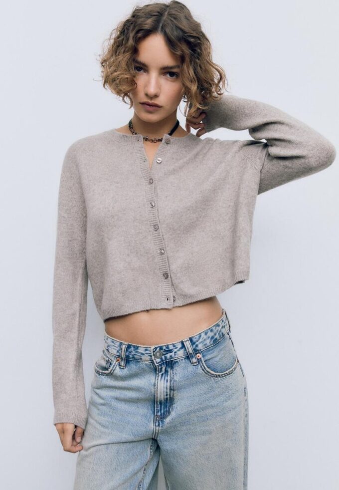 Cardigan en maille au toucher doux avec boutons Cardigan en maille au toucher doux avec boutons