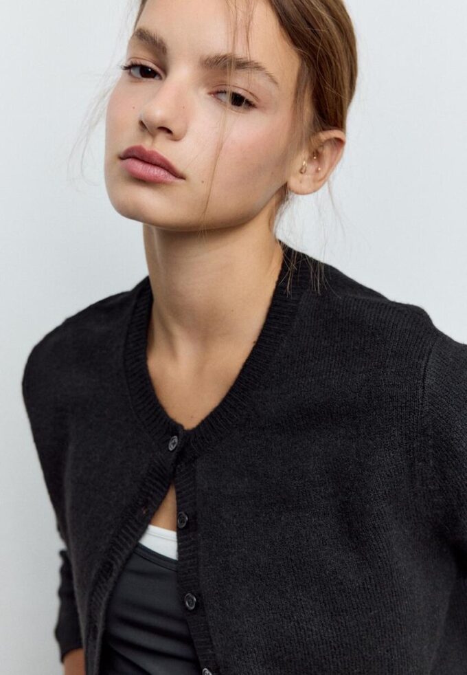 Cardigan en maille au toucher doux avec boutons Cardigan en maille au toucher doux avec boutons