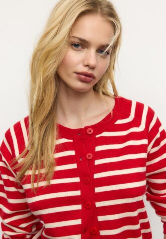 Cardigan en maille boutonné à manches raglan