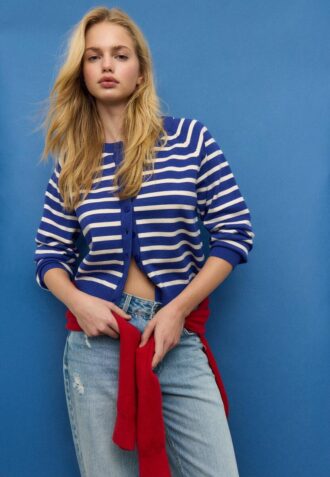 Cardigan en maille boutonné à manches raglan