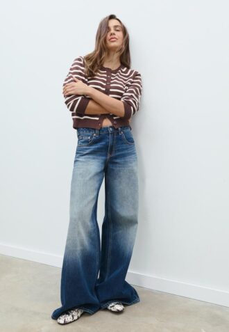 Cardigan en maille boutonné à manches raglan