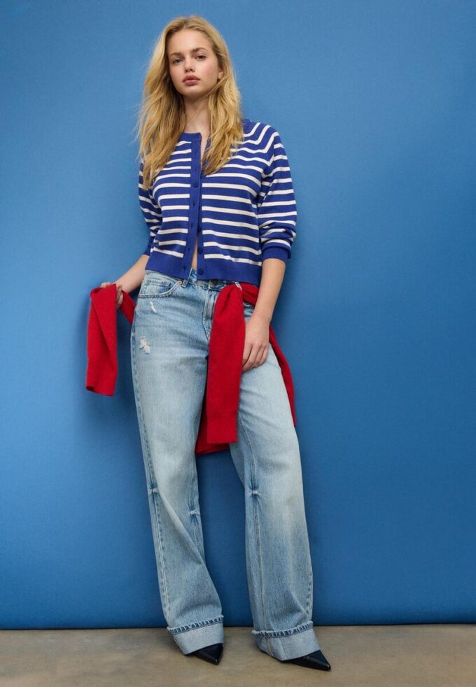 Cardigan en maille boutonné à manches raglan Cardigan en maille boutonné à manches raglan