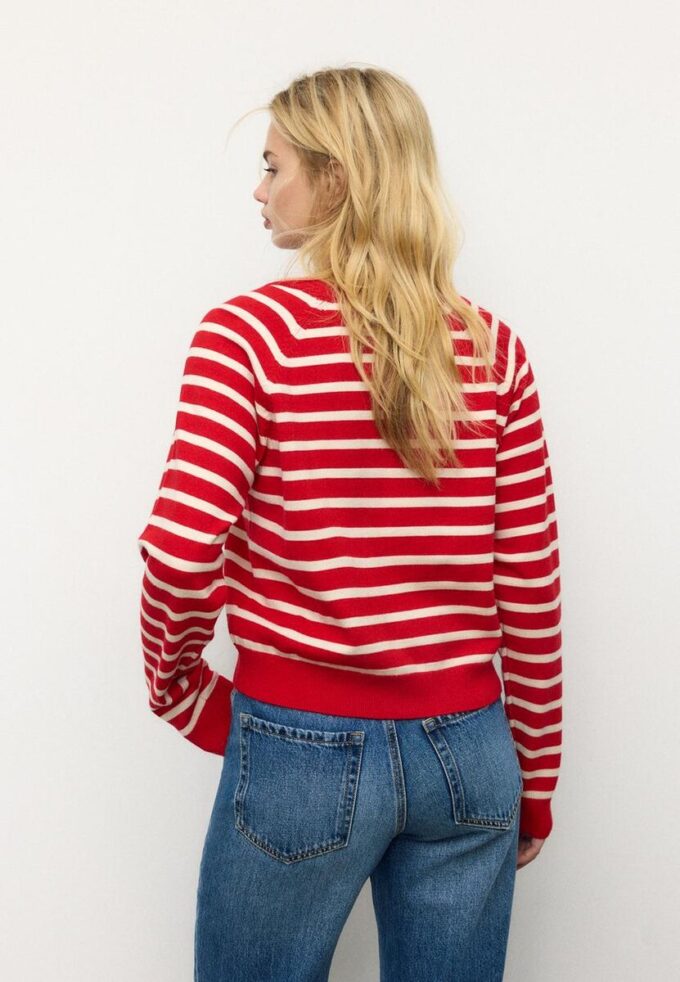 Cardigan en maille boutonné à manches raglan