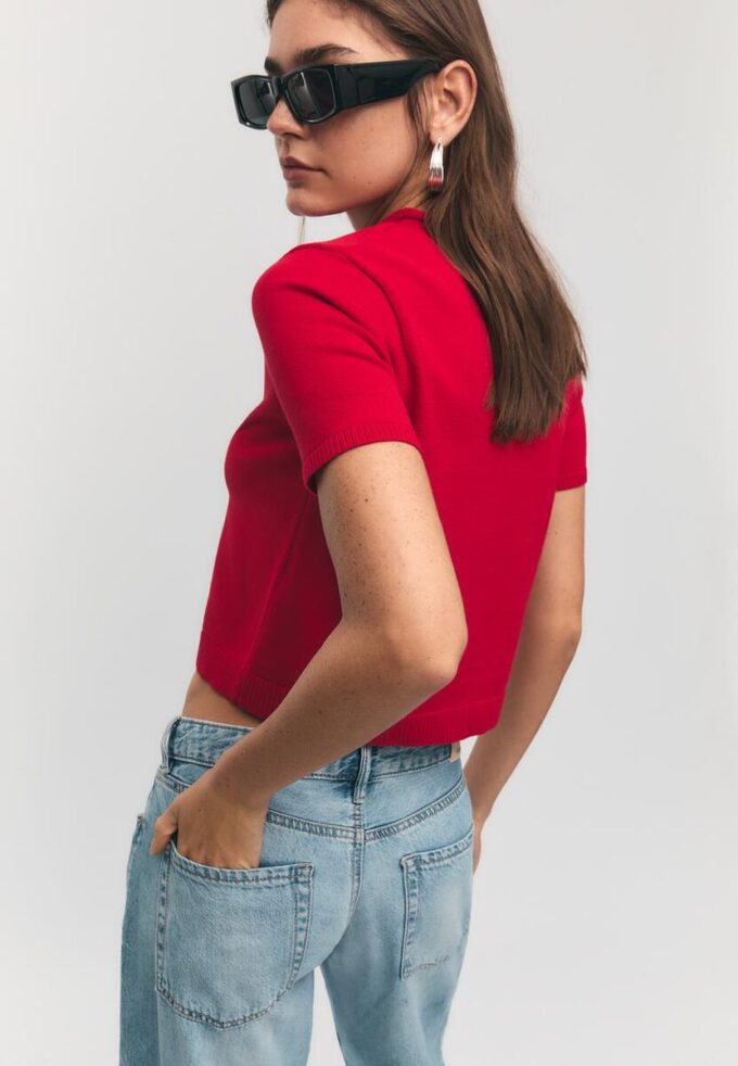 Cardigan en maille à col montant et boutons Cardigan en maille à col montant et boutons