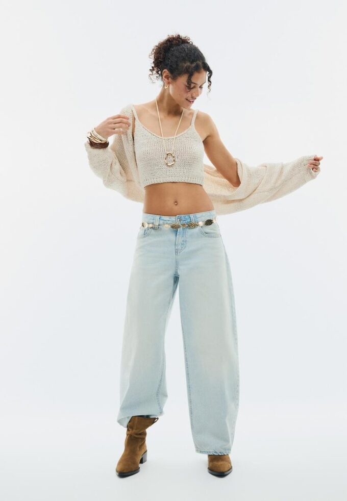 Cardigan en maille à manches chauve-souris avec lien