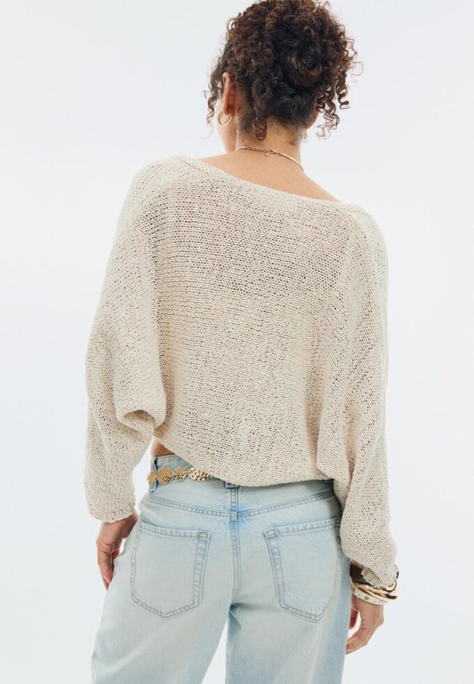 Cardigan en maille à manches chauve-souris avec lien