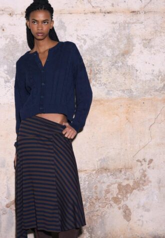 Cardigan en maille torsadée boutonné