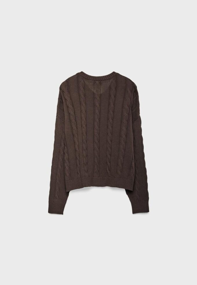 Cardigan en maille torsadée boutonné Cardigan en maille torsadée boutonné