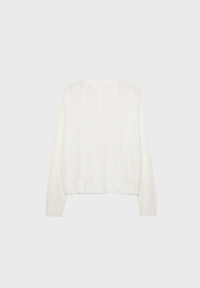 Cardigan en maille torsadée boutonné Cardigan en maille torsadée boutonné