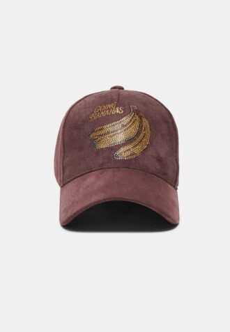 Casquette en simili-suède avec slogan