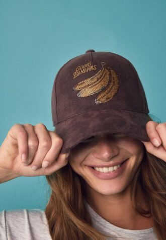 Casquette en simili-suède avec slogan