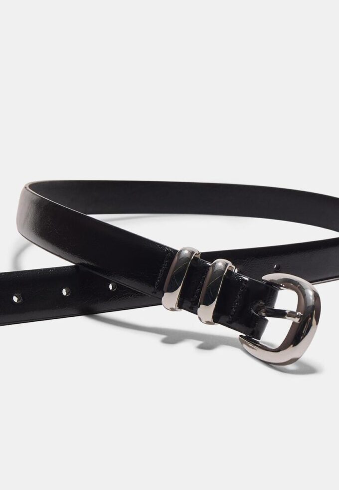 Ceinture basique effet cuir brillant
