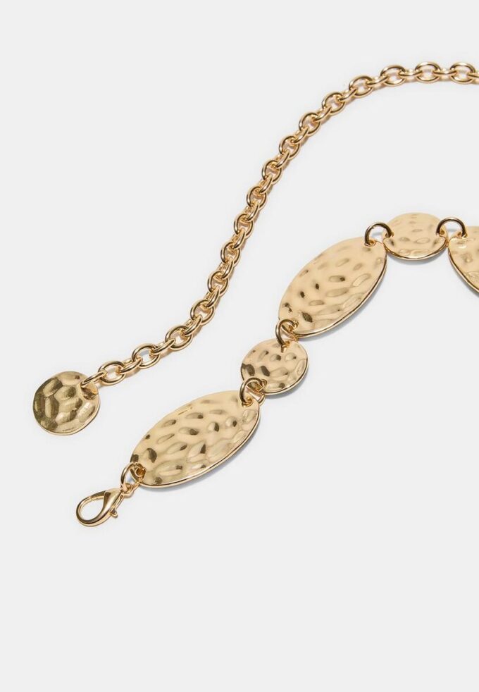 Ceinture en métal avec pièces ovales