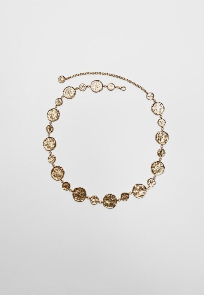 Ceinture en métal avec plaques rondes