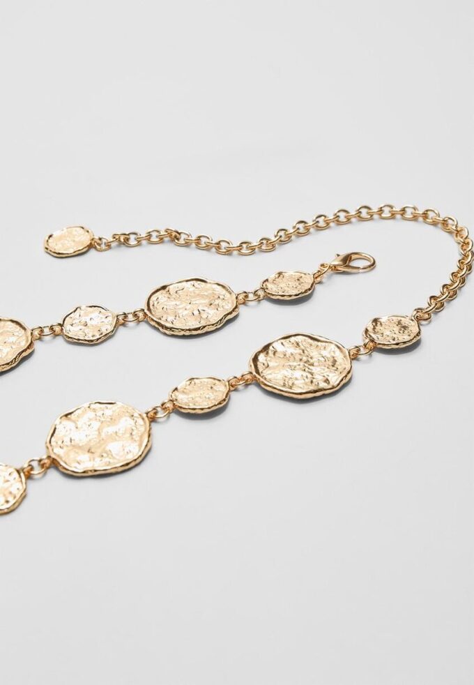 Ceinture en métal avec plaques rondes