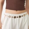 Ceinture en métal avec plaques rondes