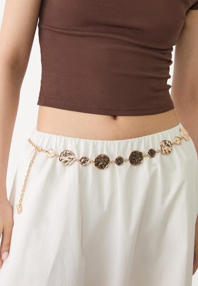 Ceinture en métal avec plaques rondes