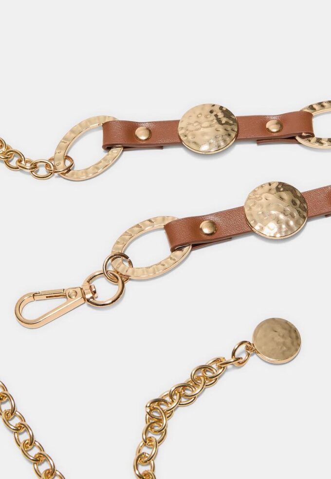 Ceinture en métal effet cuir