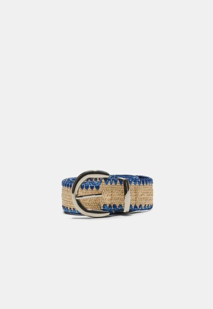 Ceinture en raphia avec surpiqûres