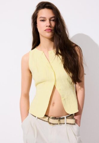 Ceinture en raphia avec surpiqûres