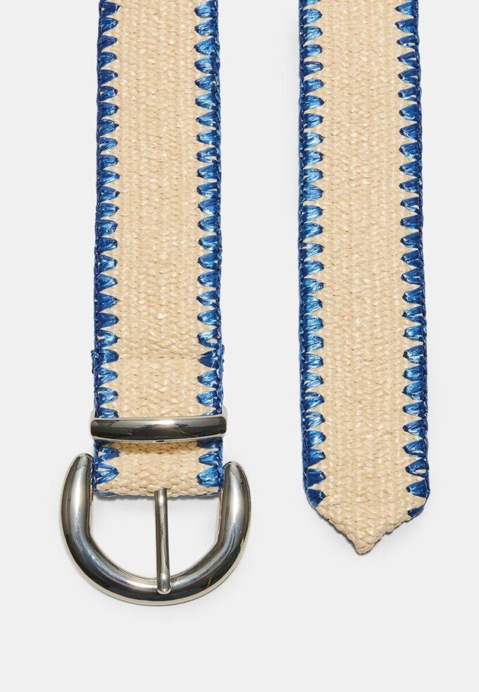 Ceinture en raphia avec surpiqûres