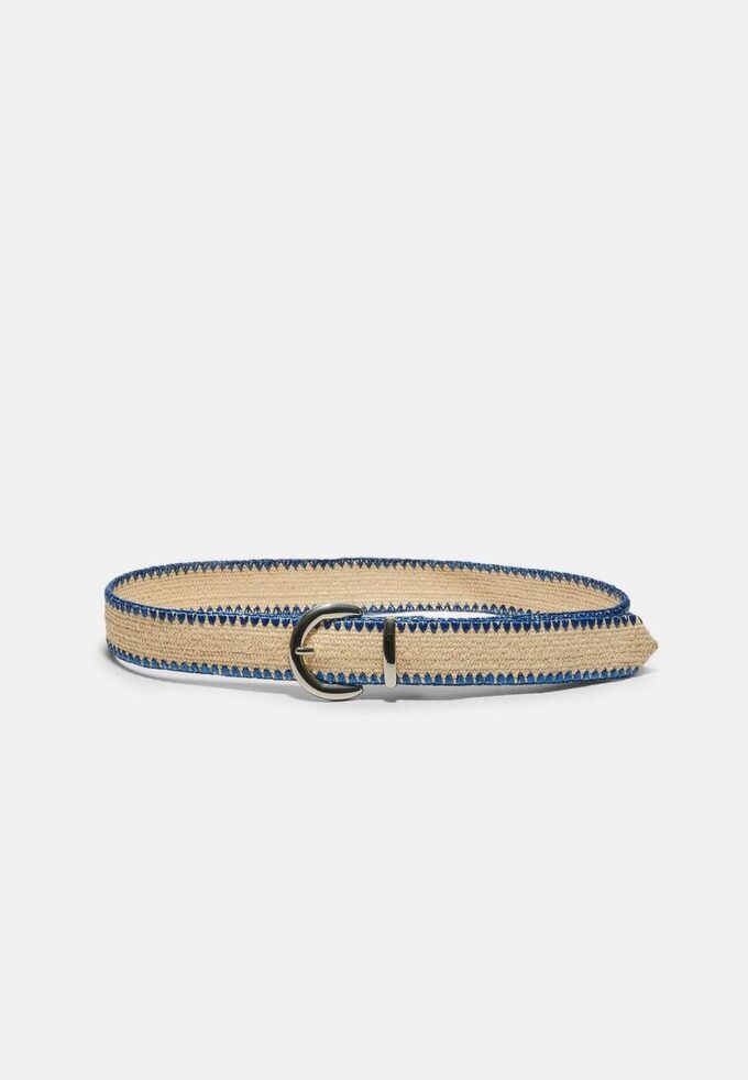 Ceinture en raphia avec surpiqûres