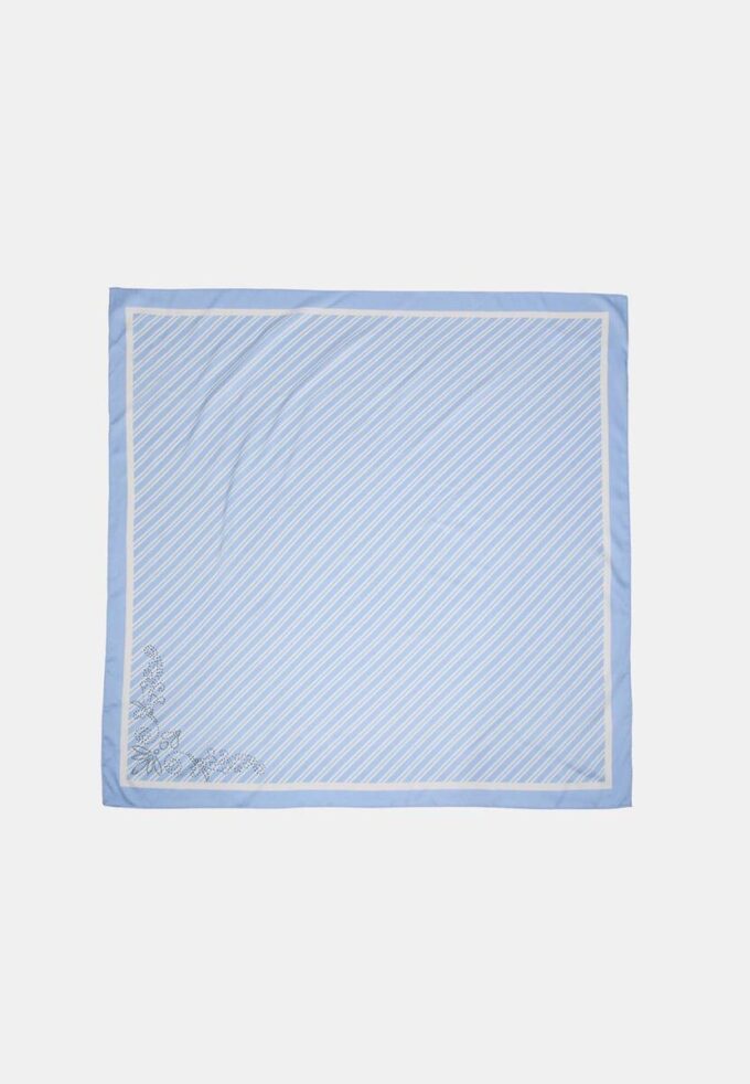 Écharpe à rayures diagonales avec motifs