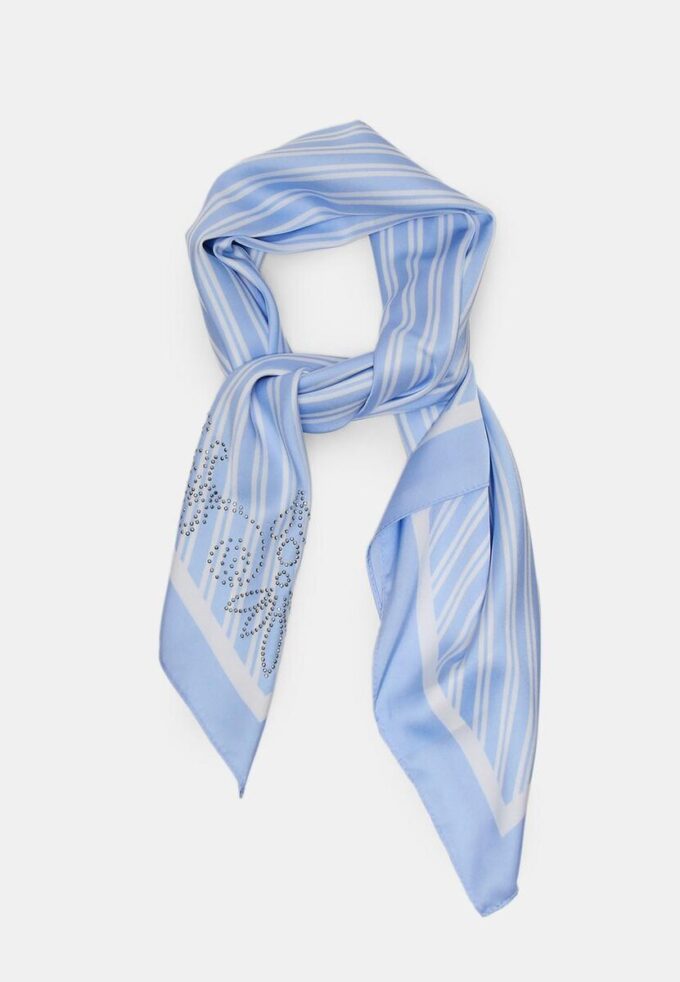 Écharpe à rayures diagonales avec motifs