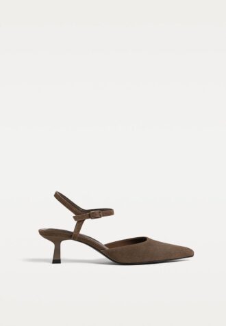 Chaussures en cuir à talons bobines