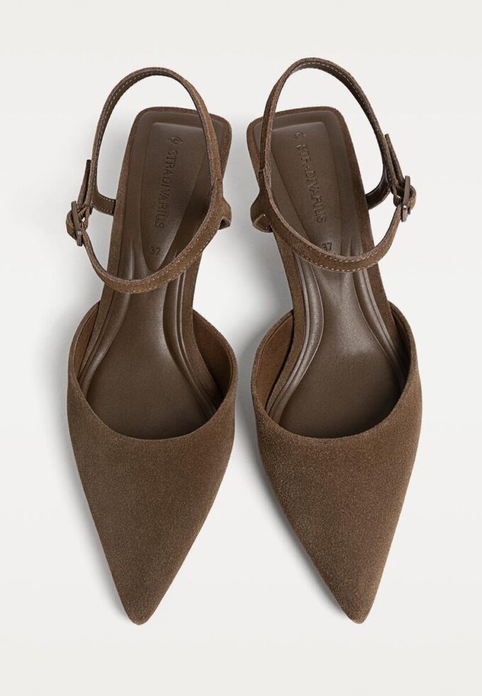 Chaussures en cuir à talons bobines