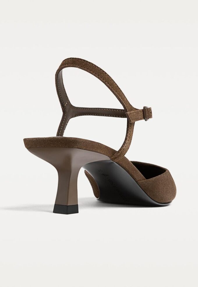 Chaussures en cuir à talons bobines