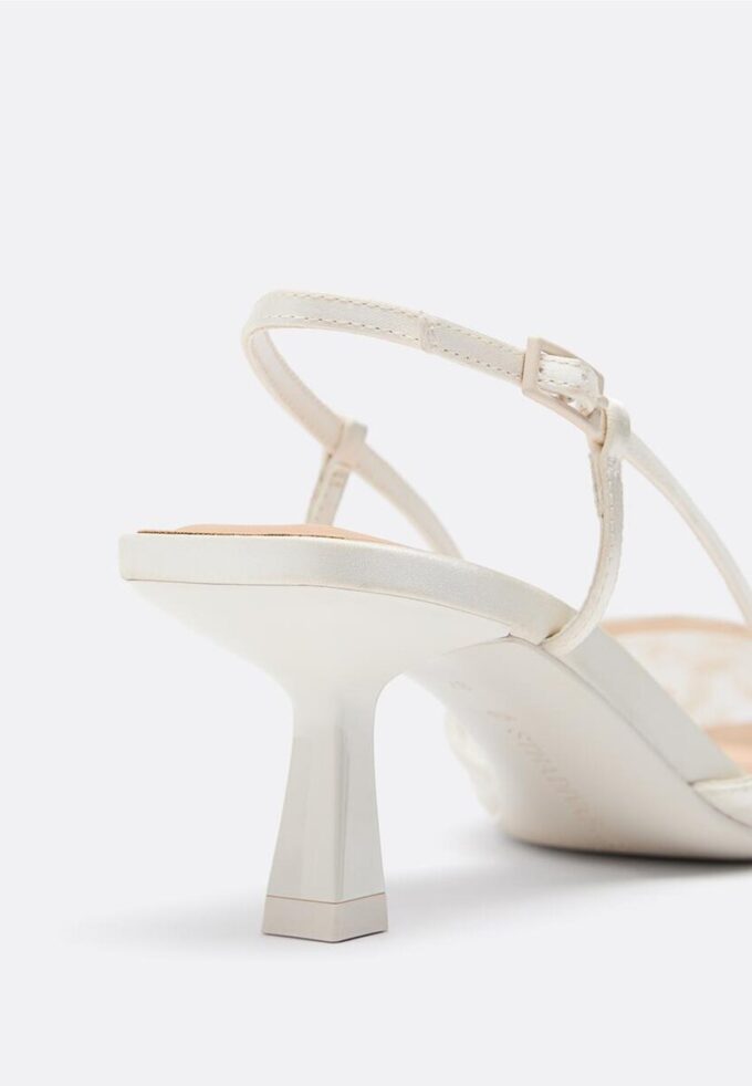 Chaussures à talons bobines en maille strass