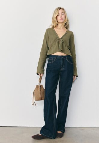 Chemise ajourée cloutée