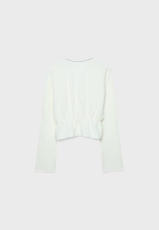 Chemise ajourée cloutée