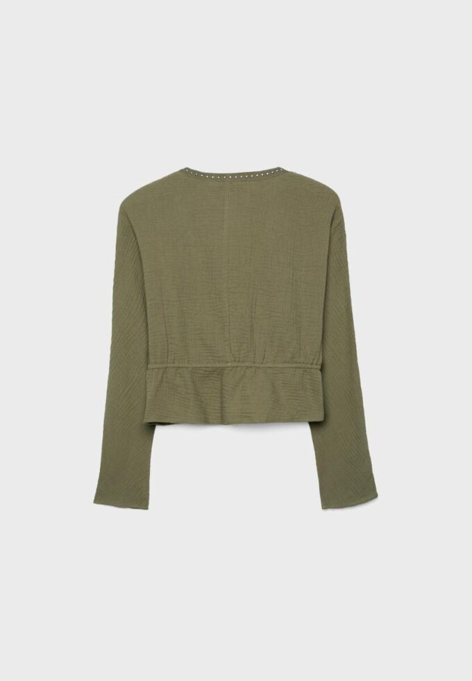 Chemise ajourée cloutée