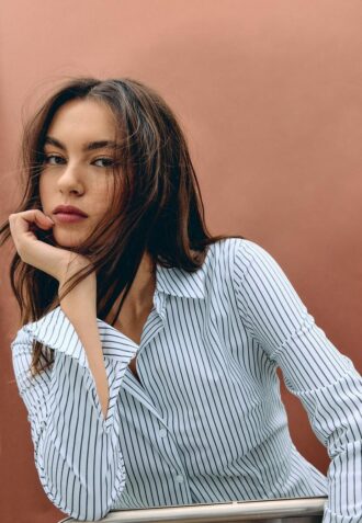 Chemise ajustée basique à rayures