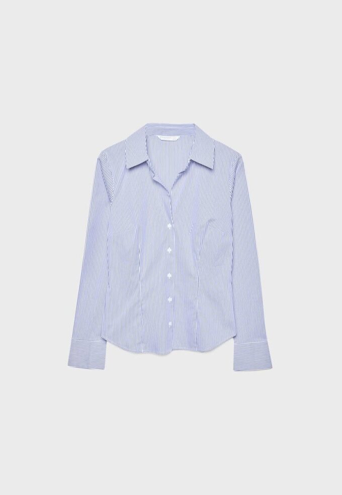 Chemise ajustée basique à rayures Chemise ajustée basique à rayures