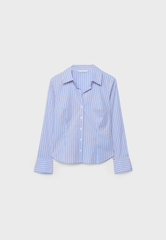 Chemise ajustée basique à rayures