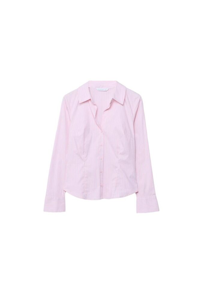 Chemise ajustée basique à rayures