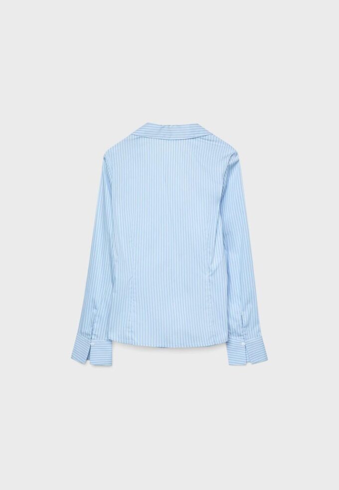 Chemise ajustée basique à rayures