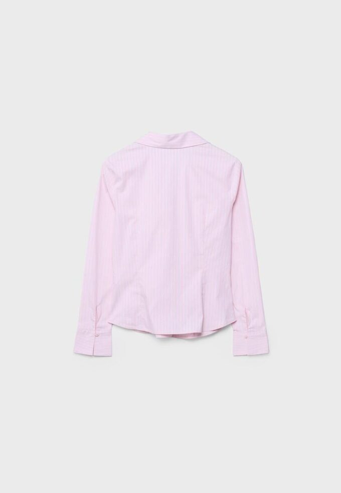 Chemise ajustée basique à rayures