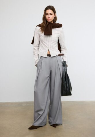 Chemise ajustée en bengaline avec double fermeture éclair