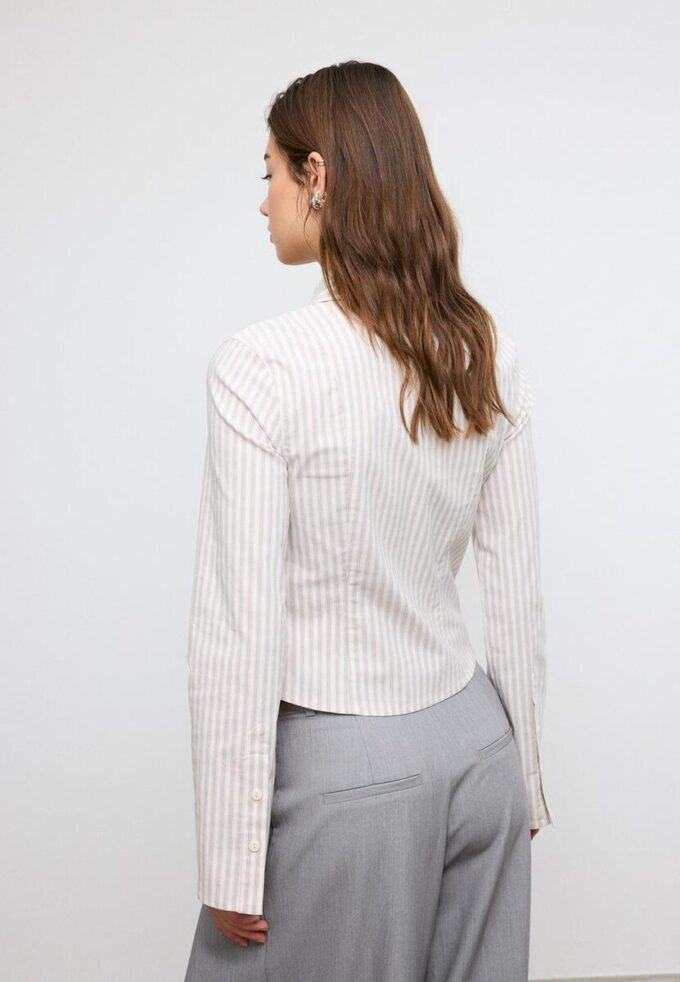 Chemise ajustée en bengaline avec double fermeture éclair