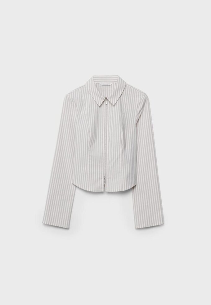 Chemise ajustée en bengaline avec double fermeture éclair