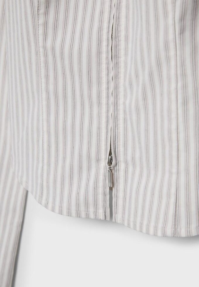 Chemise ajustée en bengaline avec double fermeture éclair