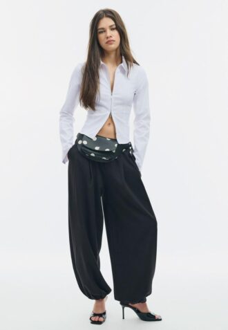 Chemise ajustée en bengaline à double fermeture éclair