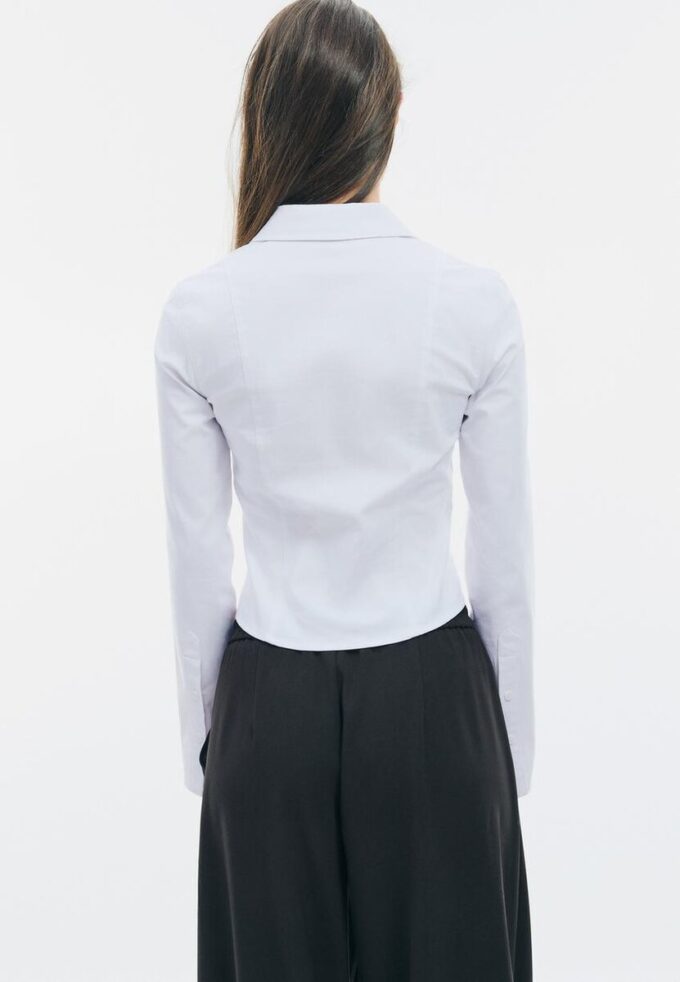 Chemise ajustée en bengaline à double fermeture éclair